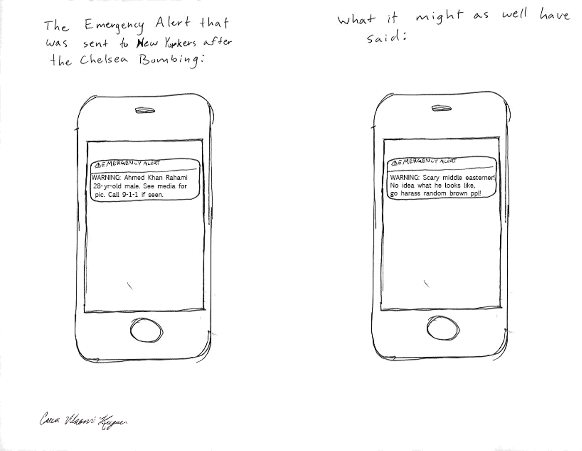 Chelsea bombing, New York, emergency alerts