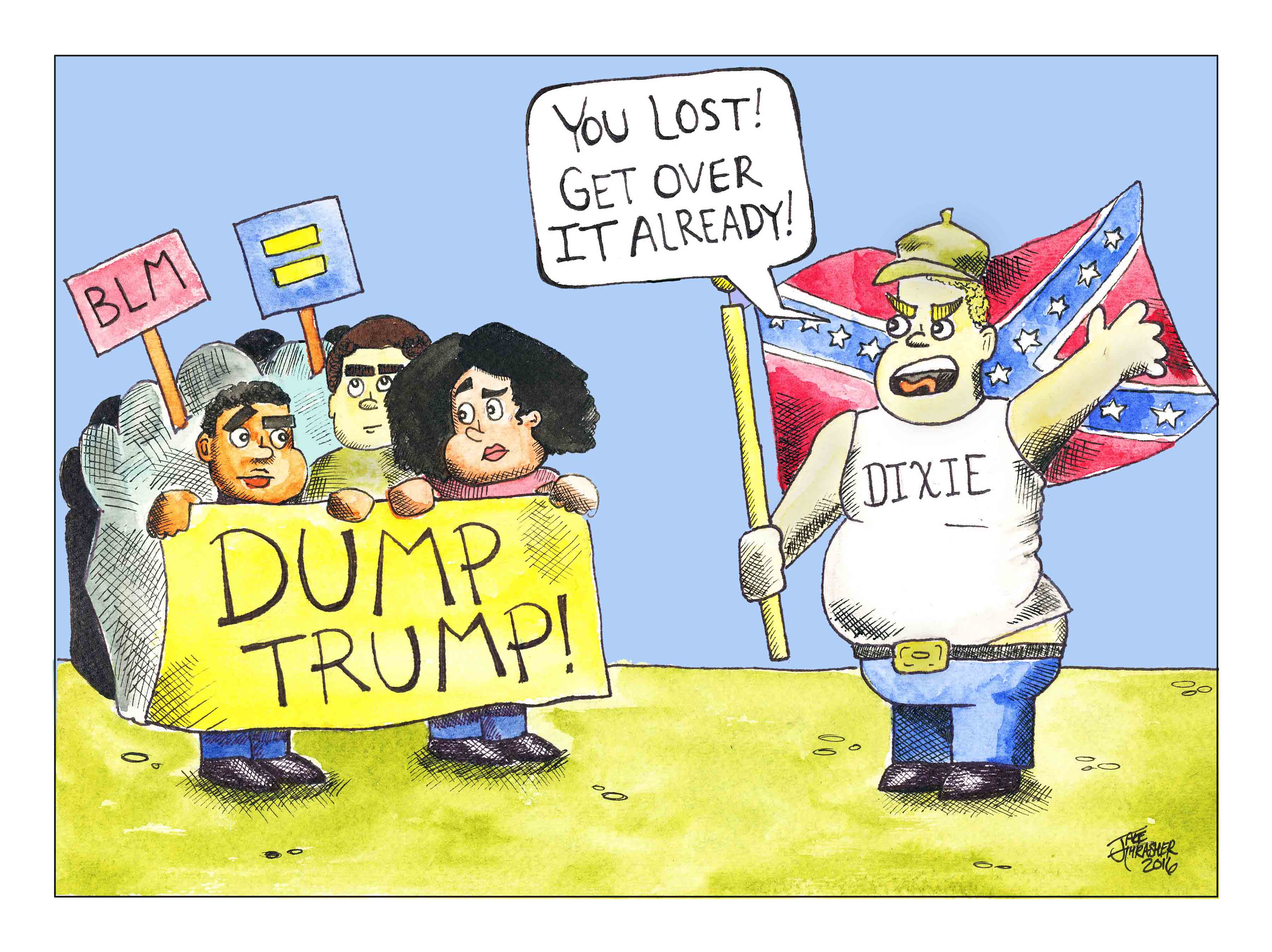 protest, irony