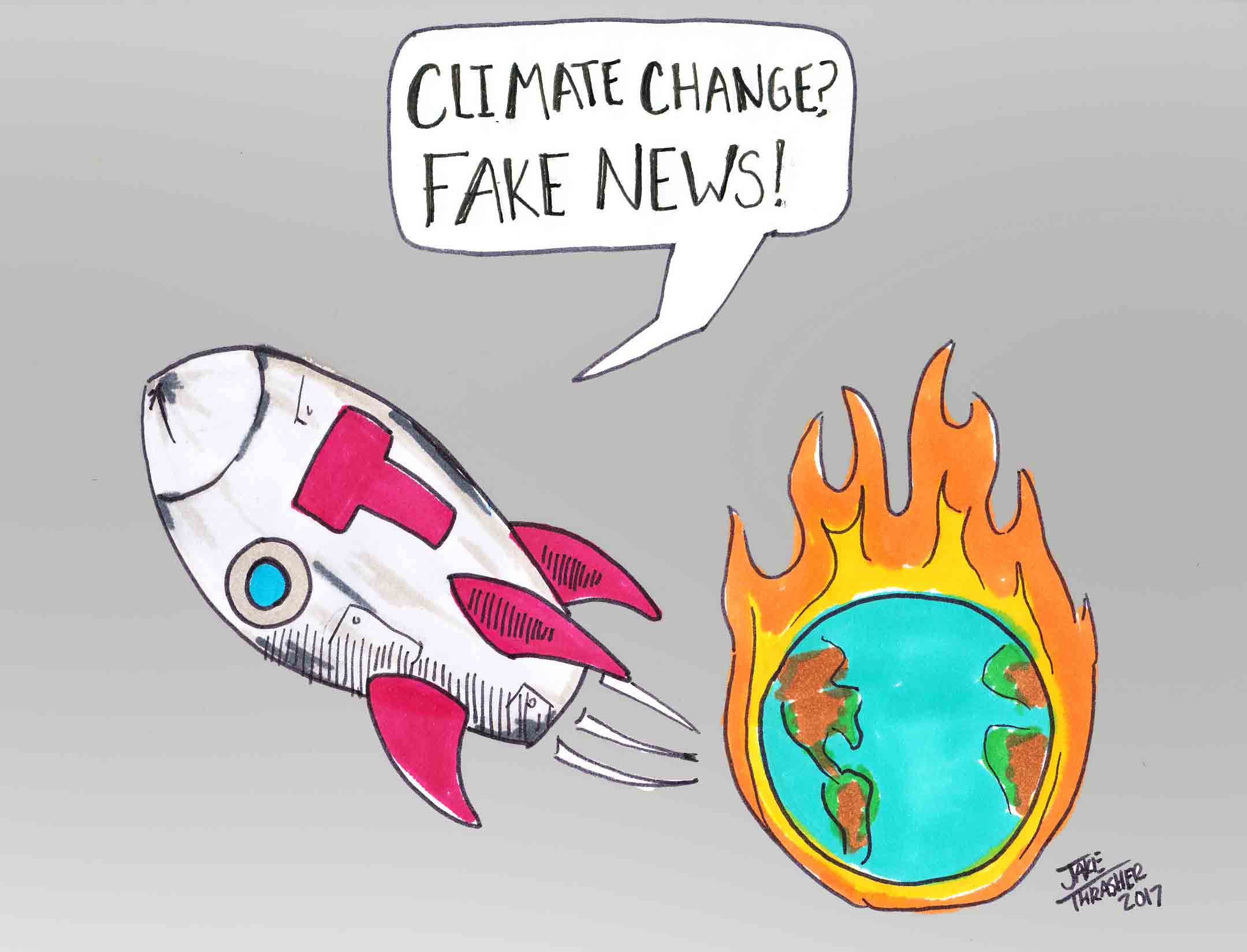 fake news, climate change, jake thrasher