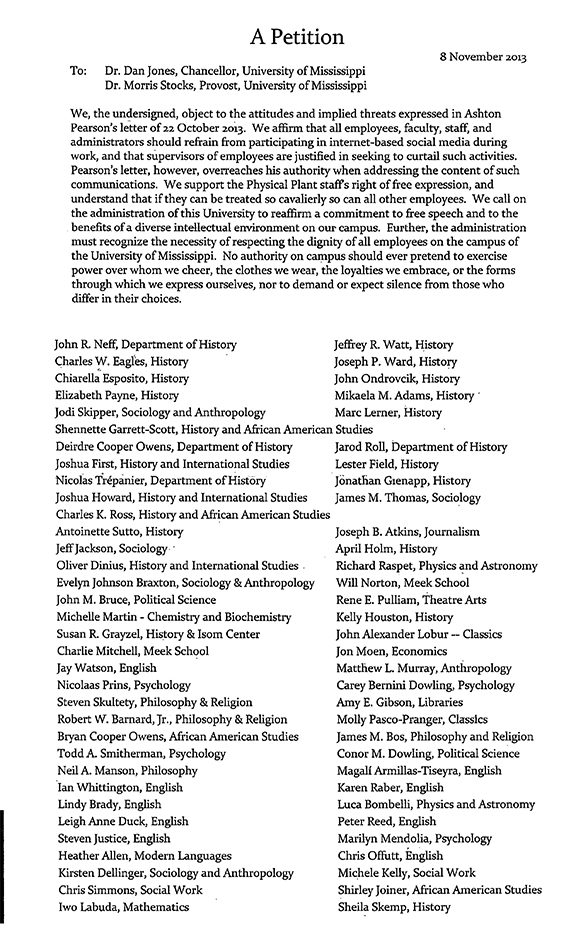 Faculty sign petition regarding physical plant letter