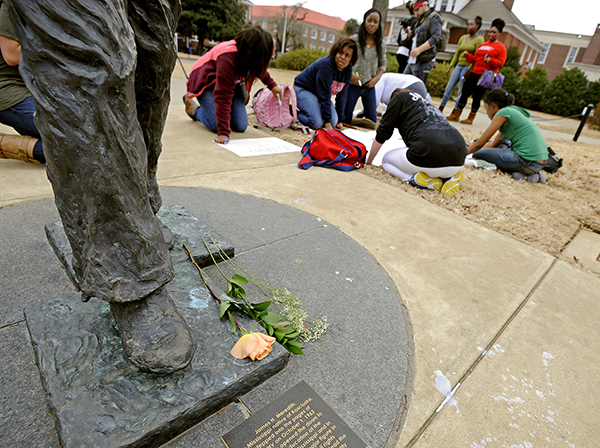 Statue desecration investigation ongoing