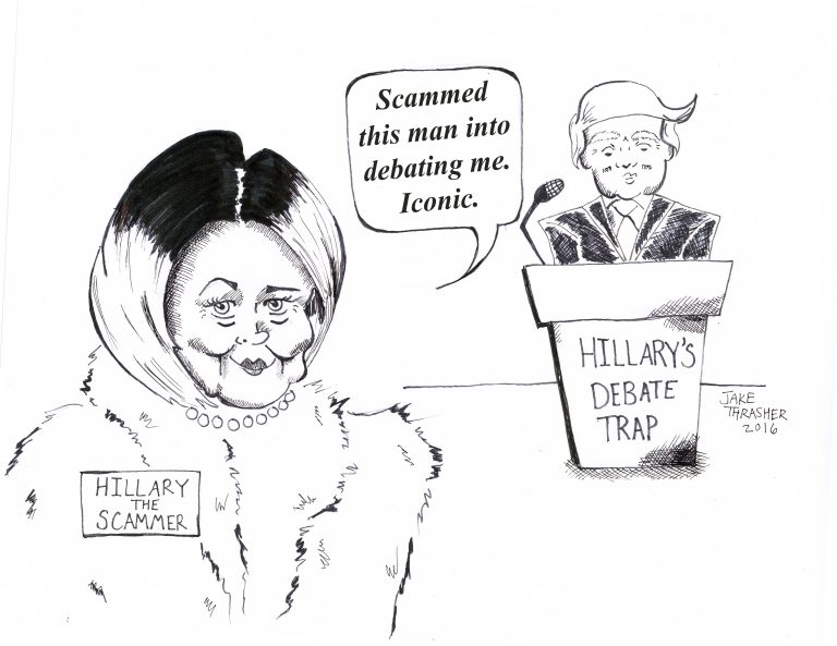 joanne the scammer, trump. hillary, debate