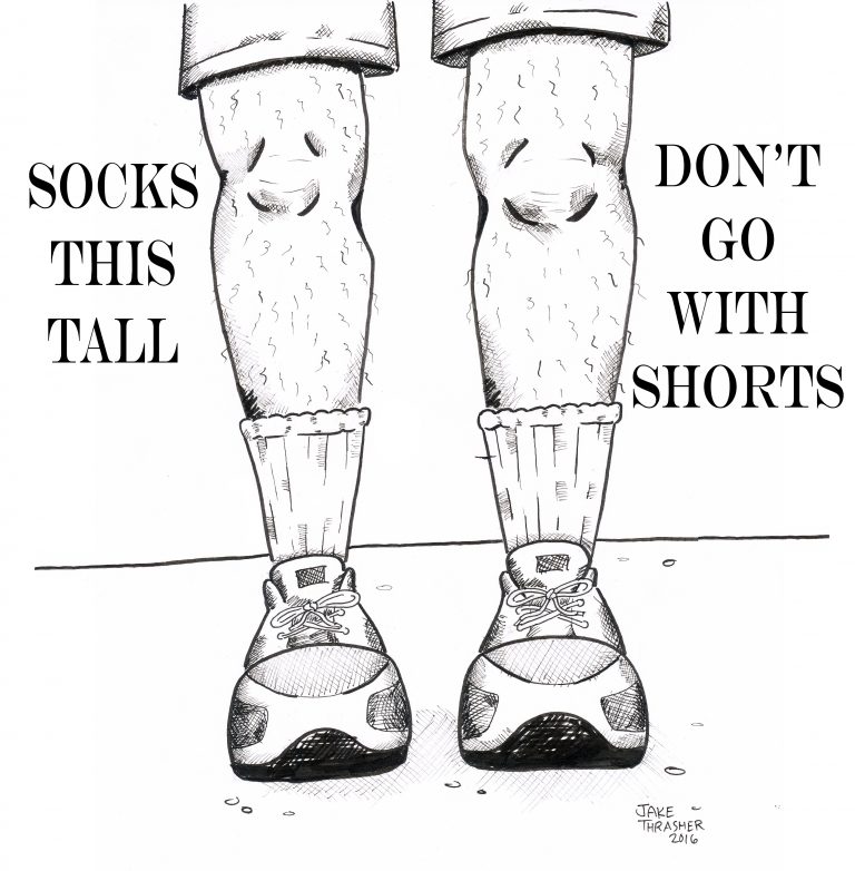 socks, shorts