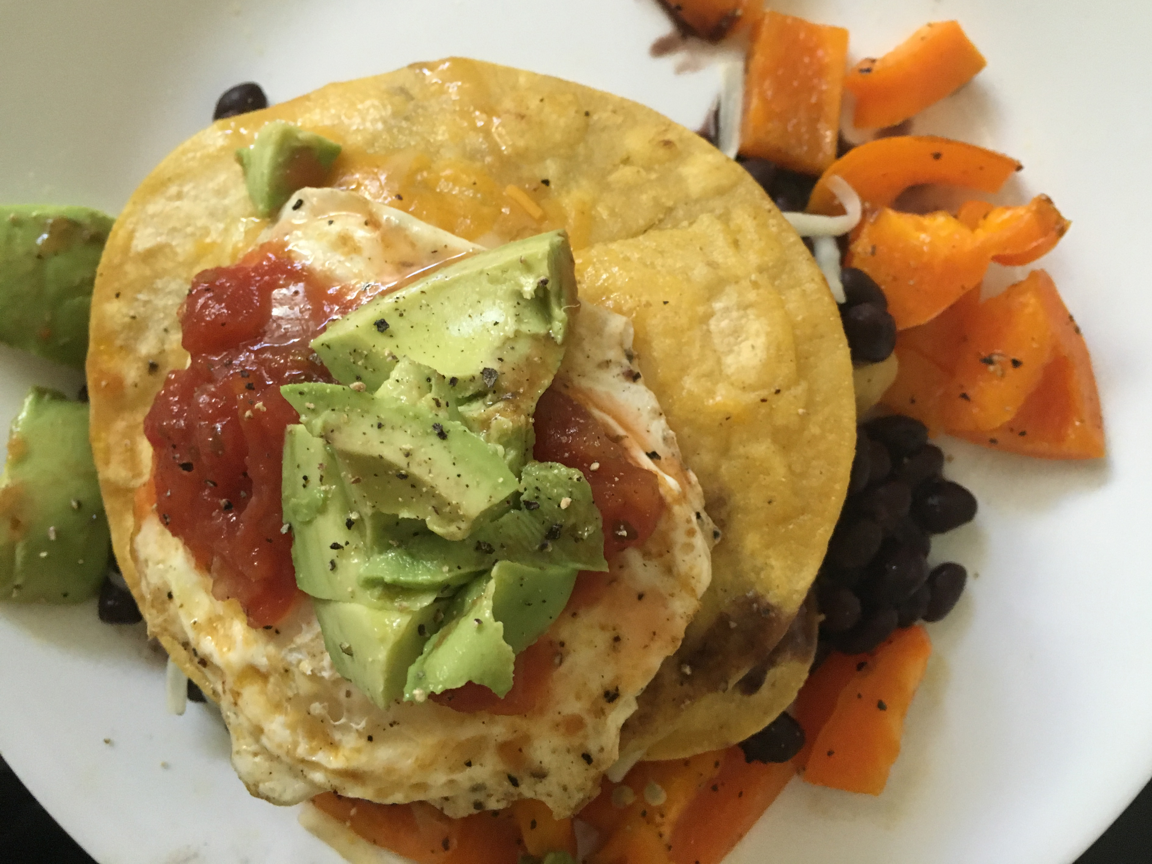 Black bean huevos rancheros.
