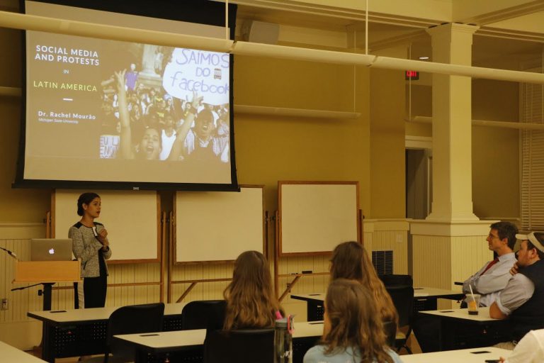 Rachel Mourao speaks on social media and political protests in Latin America