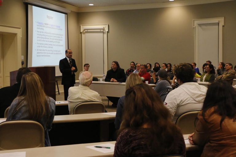 Humanities teacher of the year speaks to students