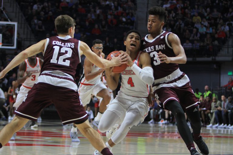 Texas A&M’s size proves too much, Rebels fall 80-76