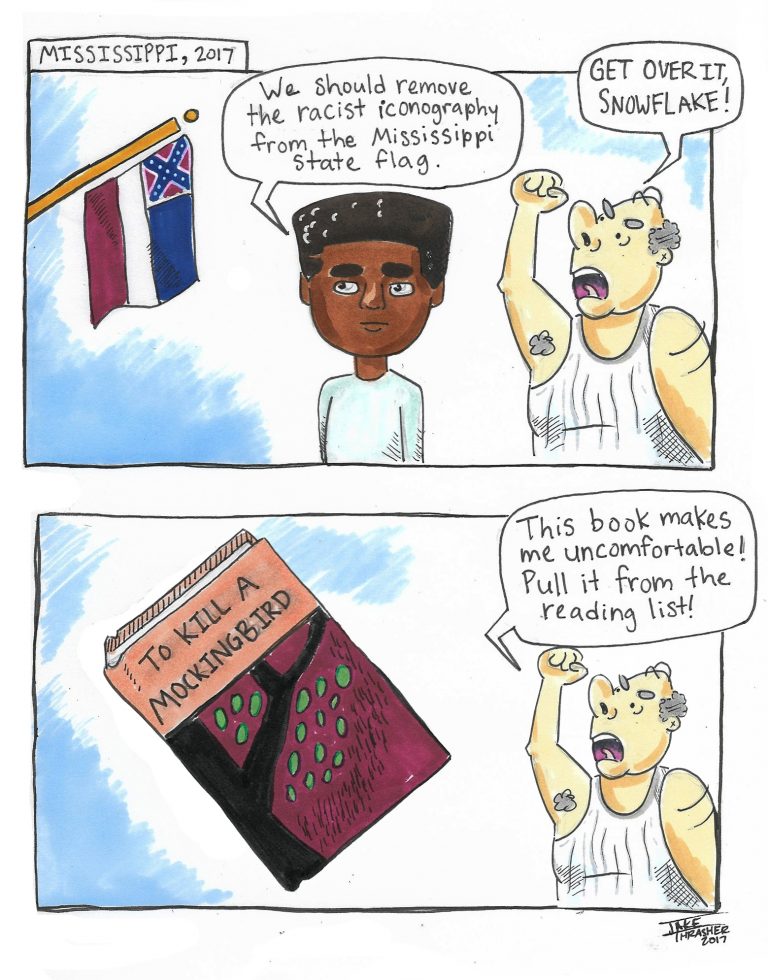 Flags and books in Mississippi