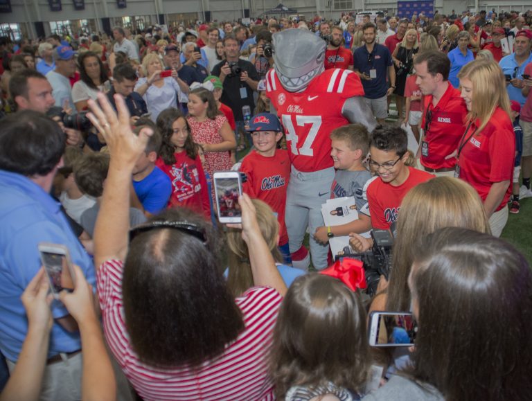 GALLERY: Ole Miss unveils new Landshark mascot in honor of Tony Fein