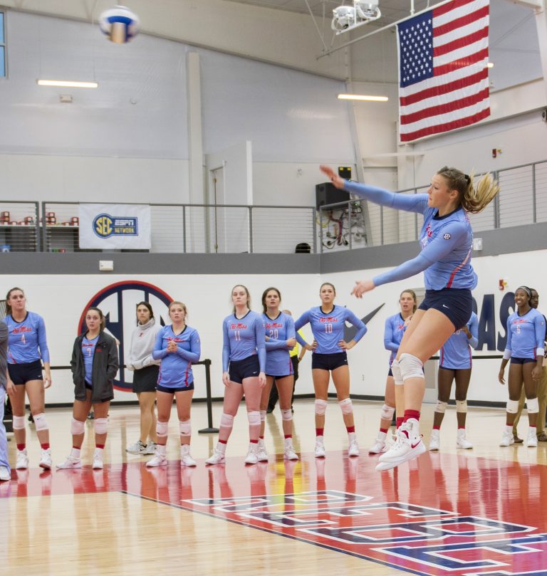 Rebel volleyball earns first conference win with victory over LSU