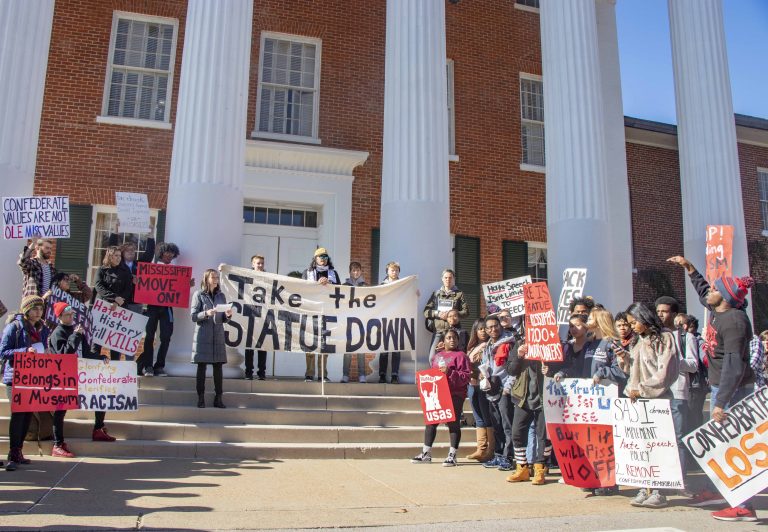 Video and photo gallery: Ole Miss students protest Confederate statue on campus