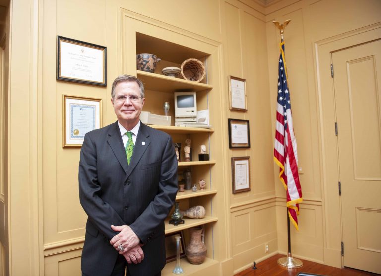 Where is former Chancellor Jeffrey S. Vitter?