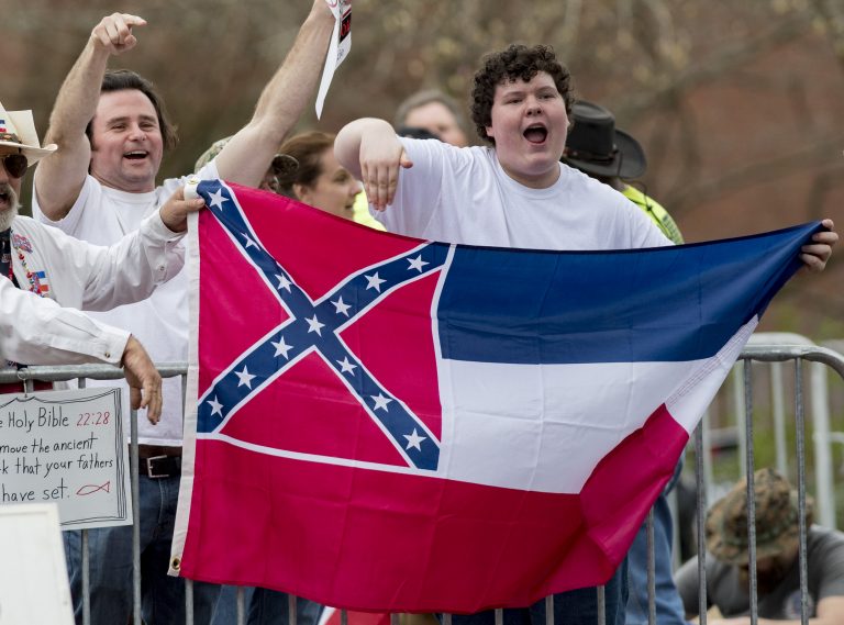 Gallery: Pro-Confederate, counterprotest groups march on Ole Miss campus