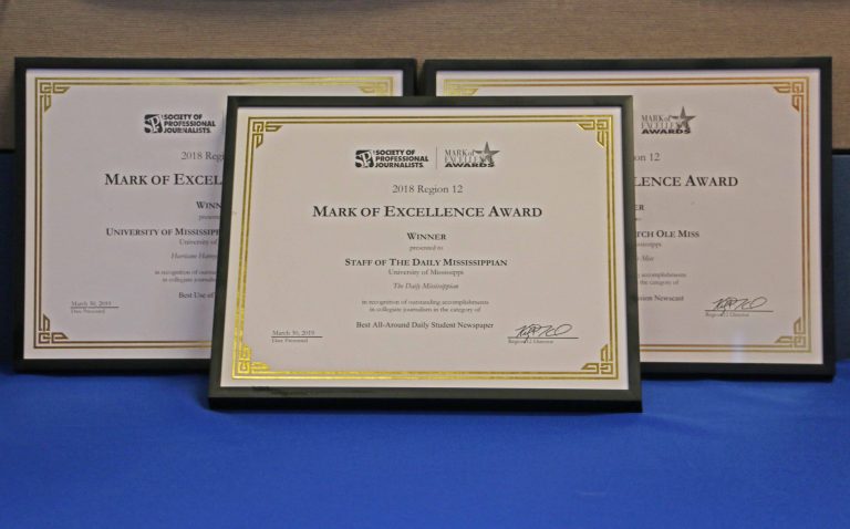 The Daily Mississippian wins best newspaper, NewsWatch and Rebel Radio win first place awards at regional awards banquets